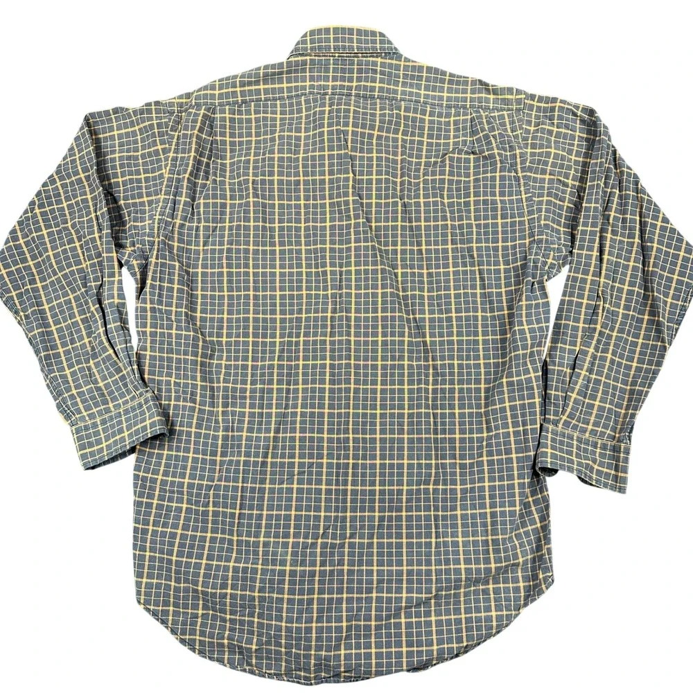 Polo Ralph Lauren Lowell Sport Plaid Button Up Shirt Navy Orange Cotton Mens S